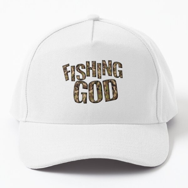 Fishing God Funny Fishing Camo Cap for Sale by StatementTeesUK