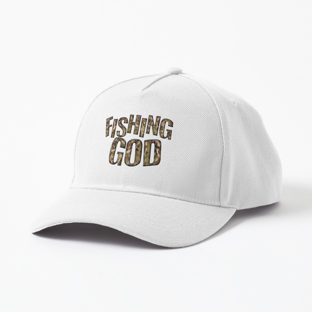 Fishing God Funny Fishing Camo Cap for Sale by StatementTeesUK