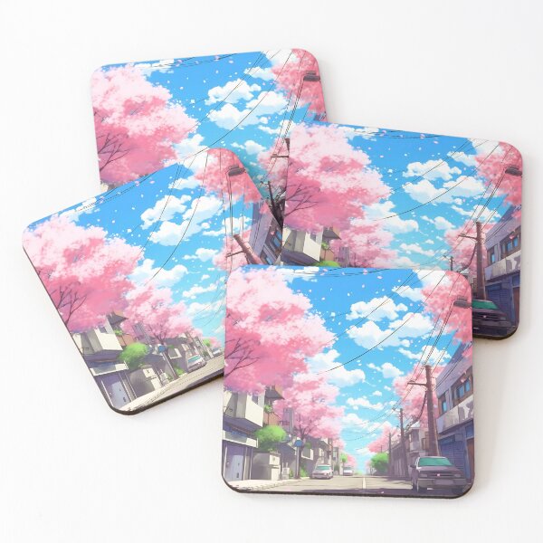 Artikelvorschau, Cherry Blossom Tokyo Street – Anime Wallpaper entworfen und verkauft von KAIGAME Art.