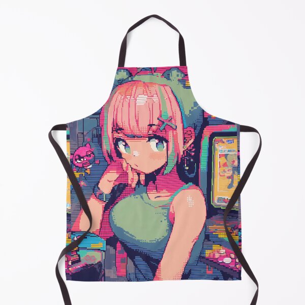 Item preview, Retro Pink Anime girl- Pixel art designed and sold by octoboobs.