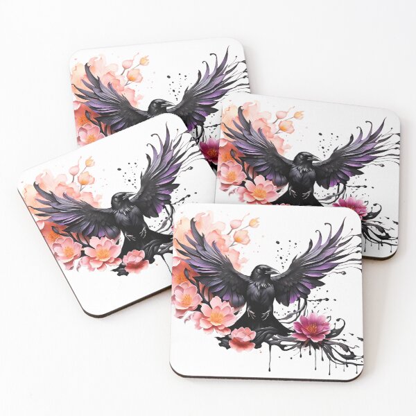 Item preview, Ink raven with Lotus bloom designed and sold by PrintSoulDesign.