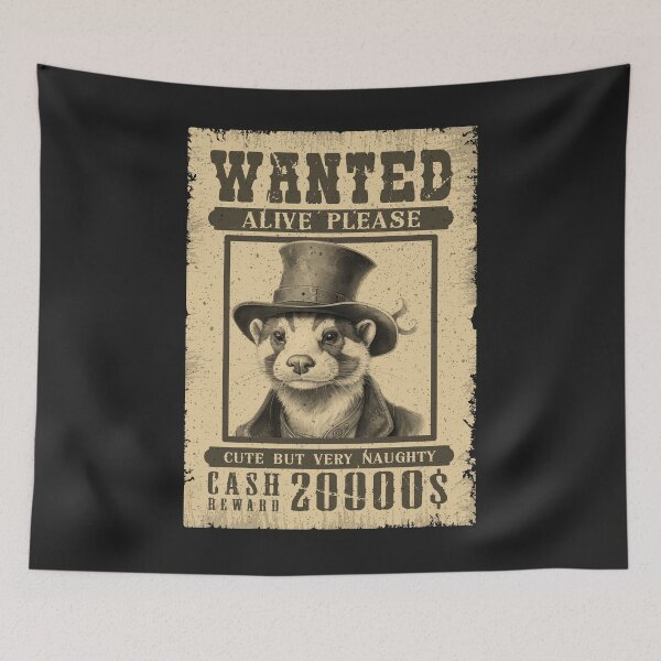Item preview, Ferret Owner | Wanted Poster Sock Thief Funny Ferrets designed and sold by Monster  Merch.