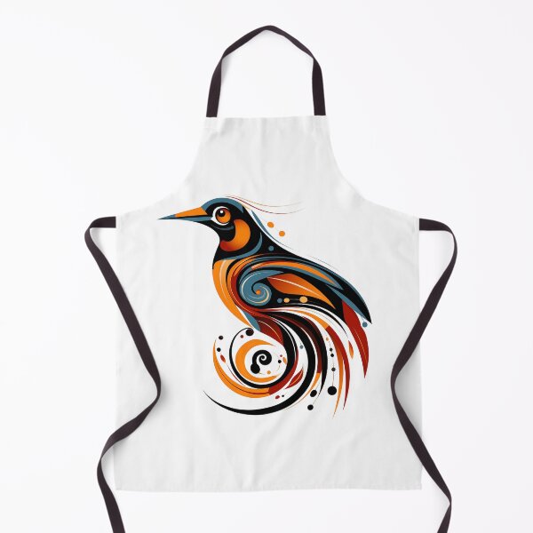 Item preview, tribal-inspired orange and blue bird designed and sold by MK3DESIGN.