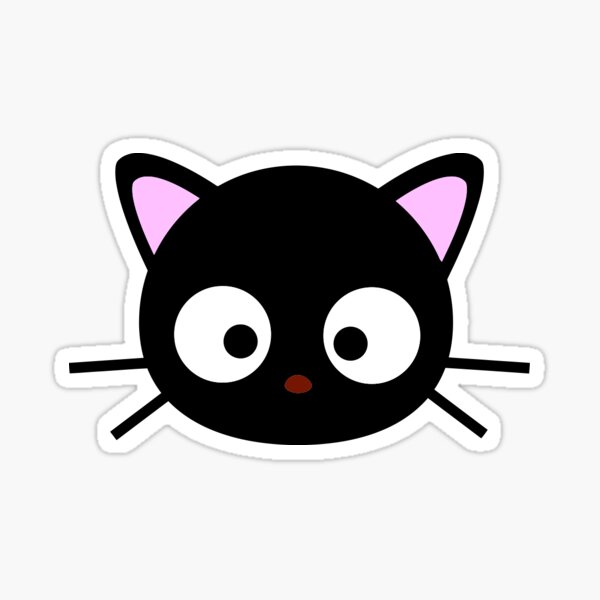 Cute Round Kawaii Black Cat Sticker #cute #cats #kawaii #style