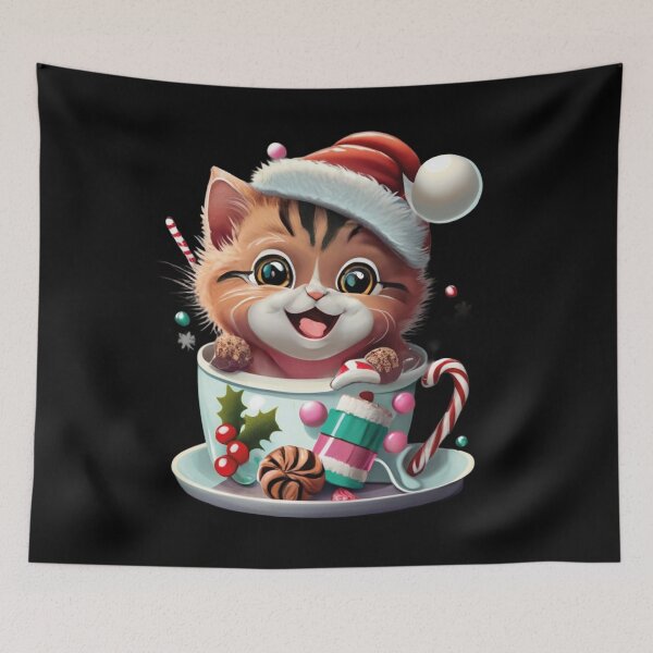 Item preview, Christmas kitty in a cup designed and sold by LuckyFamily.