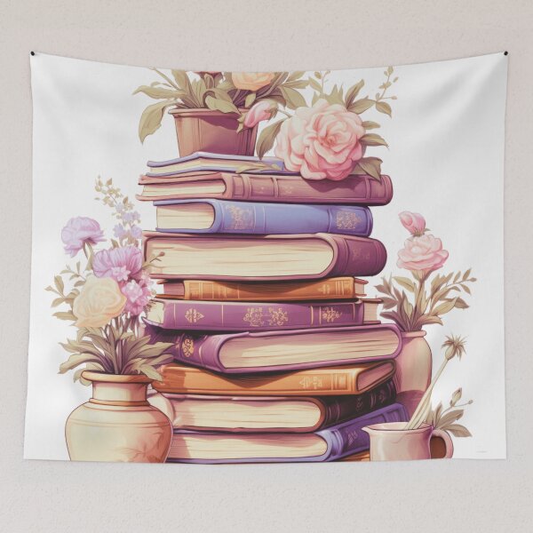 Item preview, Bookworm and Flower Art: Blooming Book Lover Gift designed and sold by Thanatphak Tansakul.