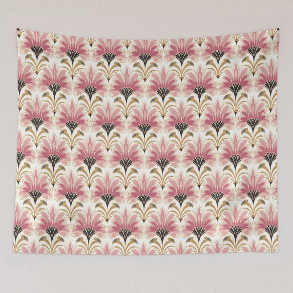Item preview, Art deco pattern pink yellow designed and sold by AnnaGo.