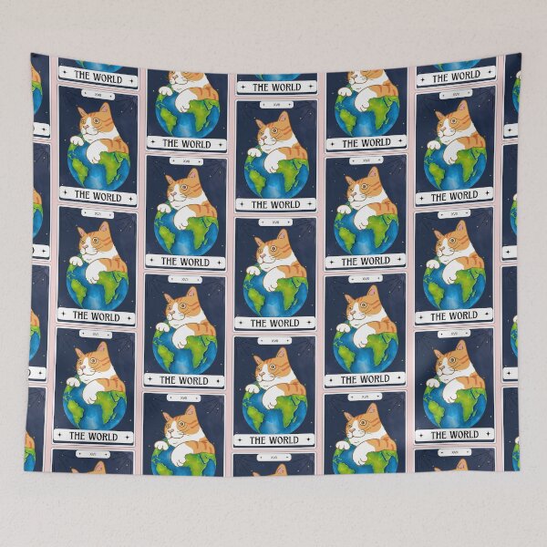 Item preview, Tarot Card Orange Cat The World designed and sold by BettySpicer.