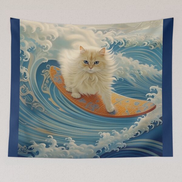 Item preview, Gorgeous Persian Cat Surfing the Waves Purrfectly designed and sold by Liljinkzy.