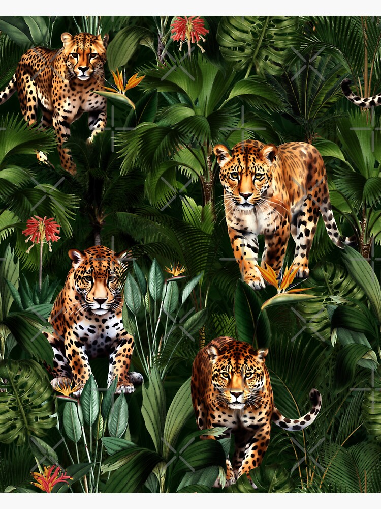 Leopard in the jungle wild animal sticker