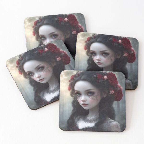 Item preview, Dark girl in forest red roses designed and sold by WaryTales.