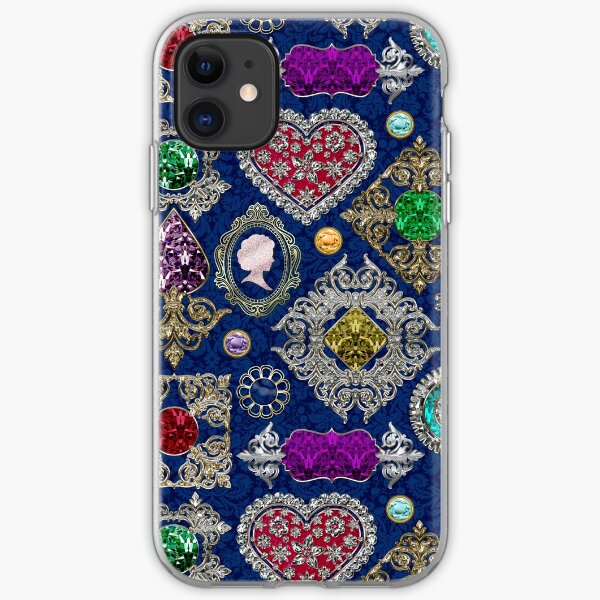 Gorgeous Victorian Jewelry Brooch Gemstone Collage iPhone Soft Case