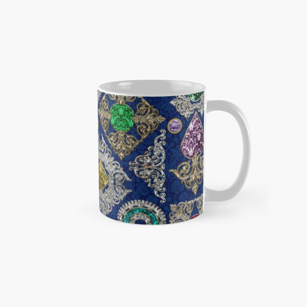 Gorgeous Victorian Jewelry Brooch Gemstone Collage Classic Mug