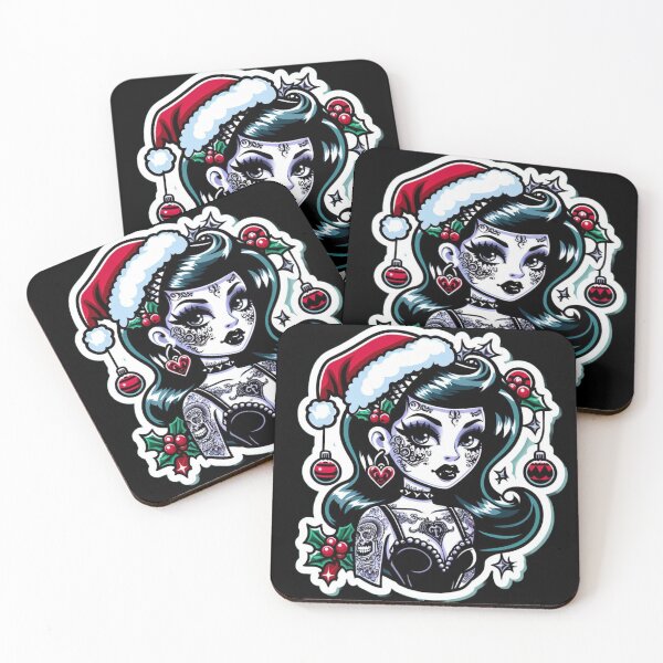 Item preview, Christmas Rockabilly Pin Up designed and sold by fatbanana.