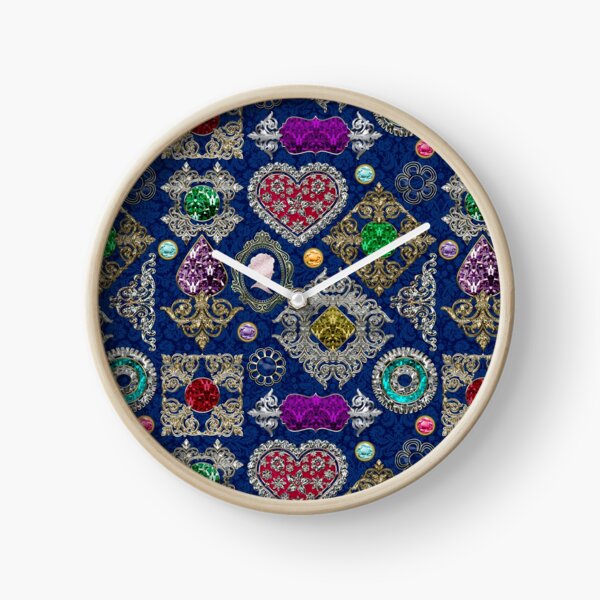 Gorgeous Victorian Jewelry Brooch Gemstone Collage Clock