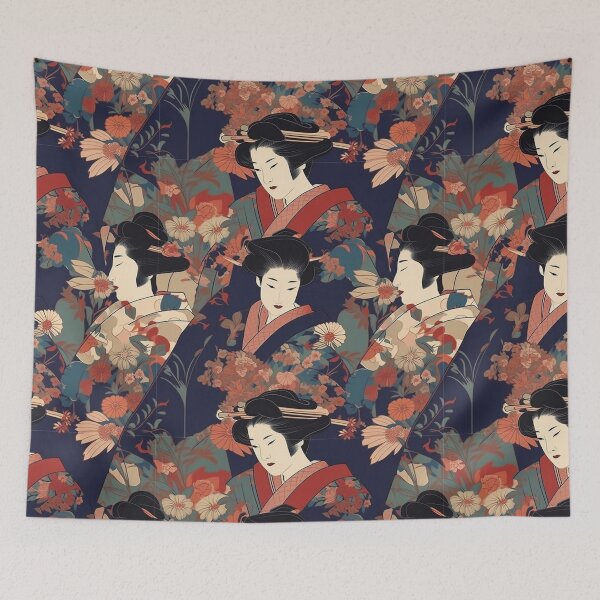 Item preview, Japanese Geisha Digital Pattern 3 designed and sold by zolarche.