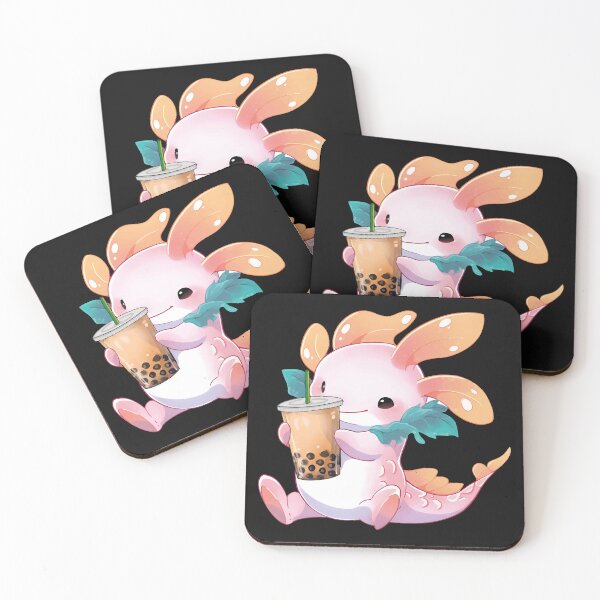 Artikelvorschau, Niedlicher, kühlender Axolotl-Salamander, der Bubble Tea trinkt entworfen und verkauft von MotivaChic.