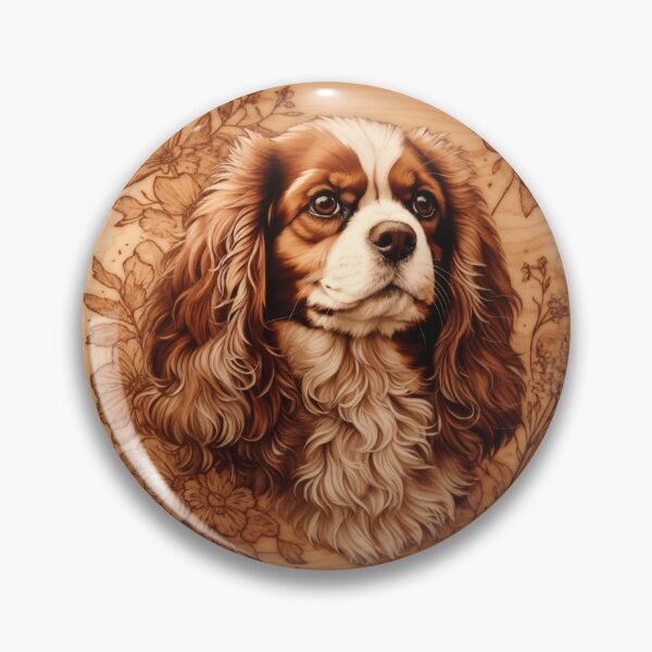 Item preview, Cavalier King Charles Spaniel: The Graceful Charm of Wood (Pyro Pets Art - 030) designed and sold by pyropetsart.