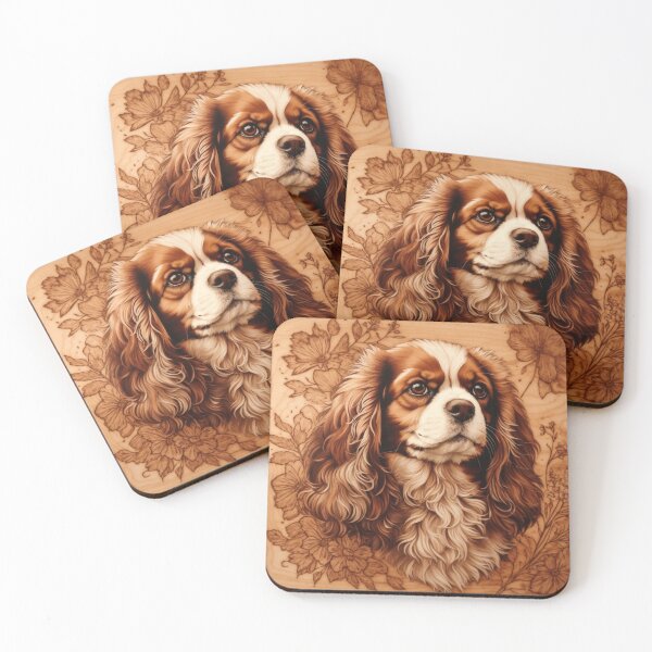 Item preview, Cavalier King Charles Spaniel: The Graceful Charm of Wood (Pyro Pets Art - 030) designed and sold by pyropetsart.
