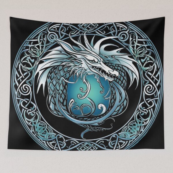 Item preview, blue viking dragon, viking ornament, celtic motif , for the husband, viking dragon, for dad, dad, happy dads day designed and sold by PRYMULLART.