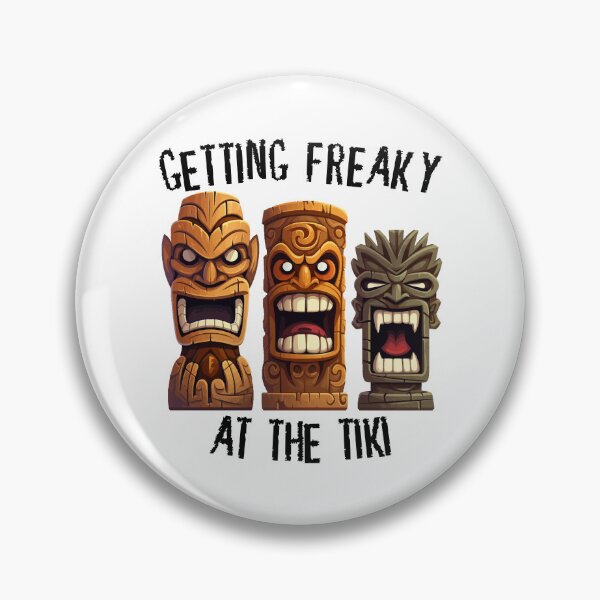 Item preview, Three Tiki Statues - Getting Freaky At The Tiki (Black Lettering) designed and sold by VelvetRoom.