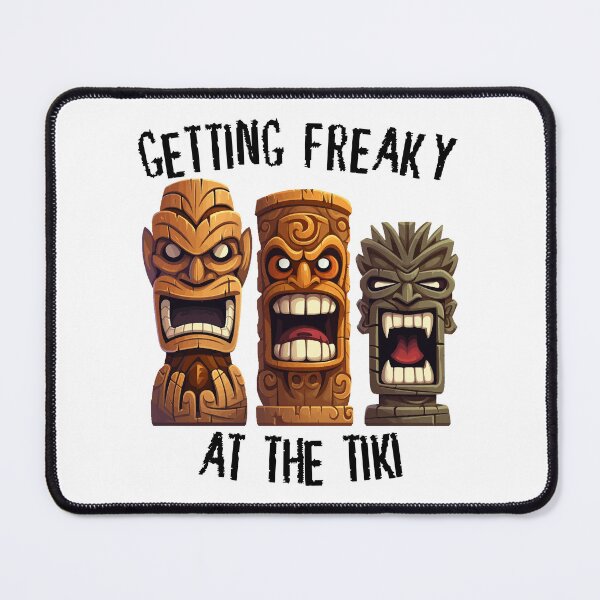 Item preview, Three Tiki Statues - Getting Freaky At The Tiki (Black Lettering) designed and sold by VelvetRoom.