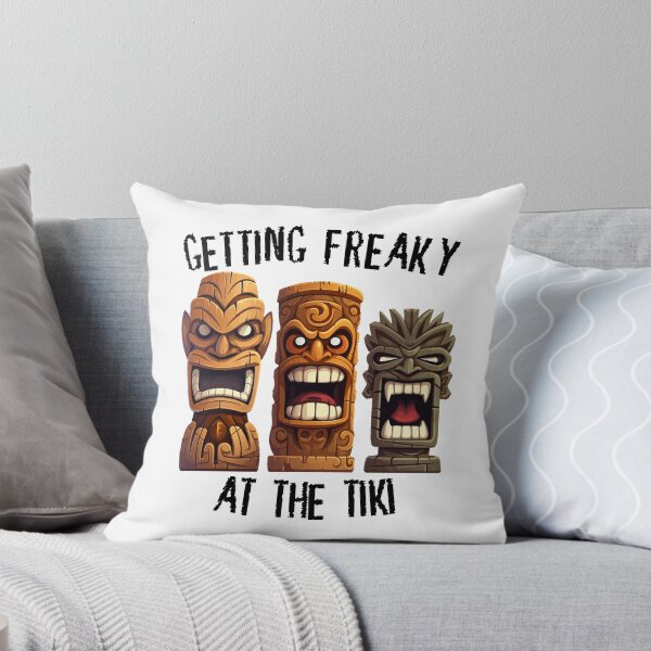 Item preview, Three Tiki Statues - Getting Freaky At The Tiki (Black Lettering) designed and sold by VelvetRoom.