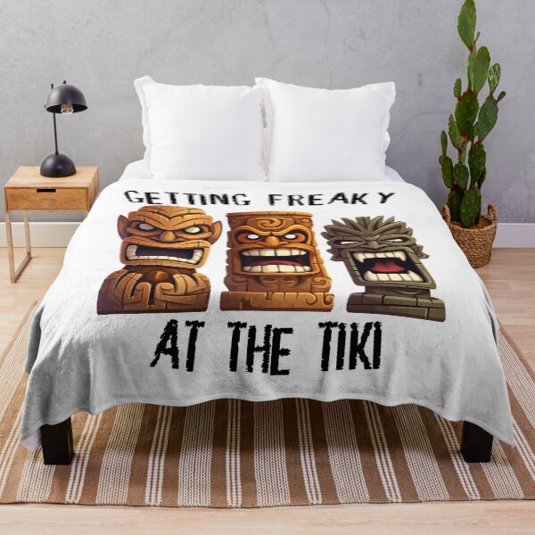 Item preview, Three Tiki Statues - Getting Freaky At The Tiki (Black Lettering) designed and sold by VelvetRoom.