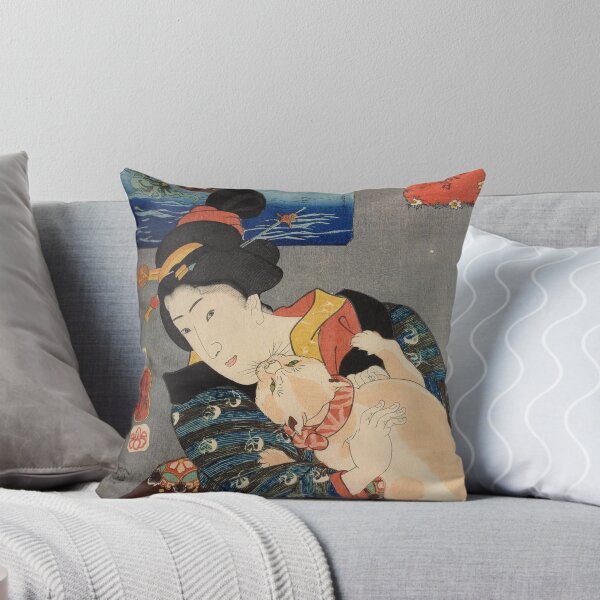 Item preview, Woman playing with a Cat (1852) - Utagawa Kuniyoshi designed and sold by SALON DES ARTS.