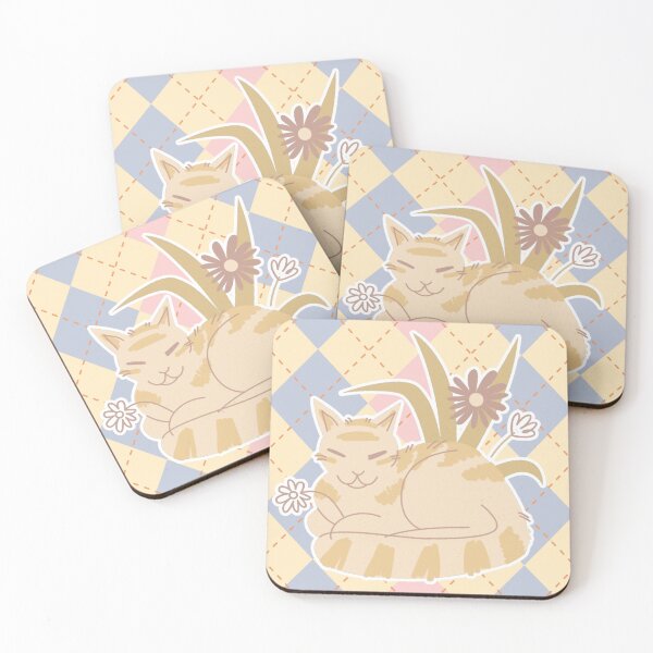Item preview, Cottagecore Cat with Patterned Background Design designed and sold by CarefulCreation.