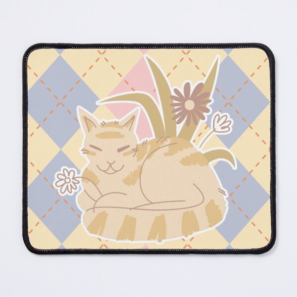 Item preview, Cottagecore Cat with Patterned Background Design designed and sold by CarefulCreation.
