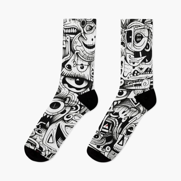 Item preview, Happy black and white monsters 4 designed and sold by NavyPanda.