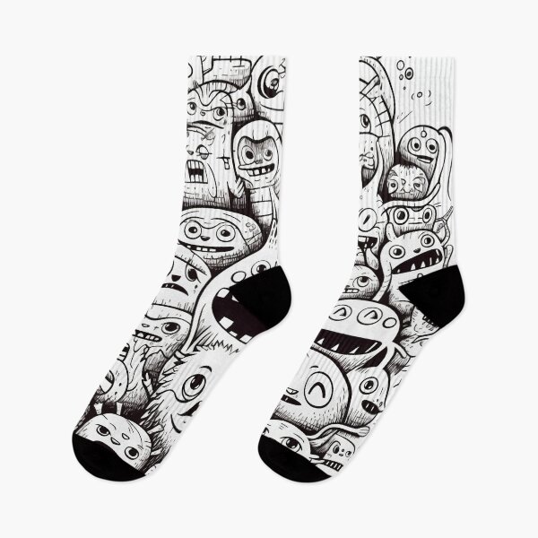 Item preview, Happy black and white monsters 5 designed and sold by NavyPanda.
