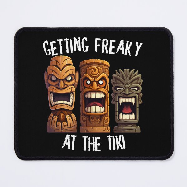 Item preview, Three Tiki Statues - Getting Freaky At The Tiki (White Lettering) designed and sold by VelvetRoom.