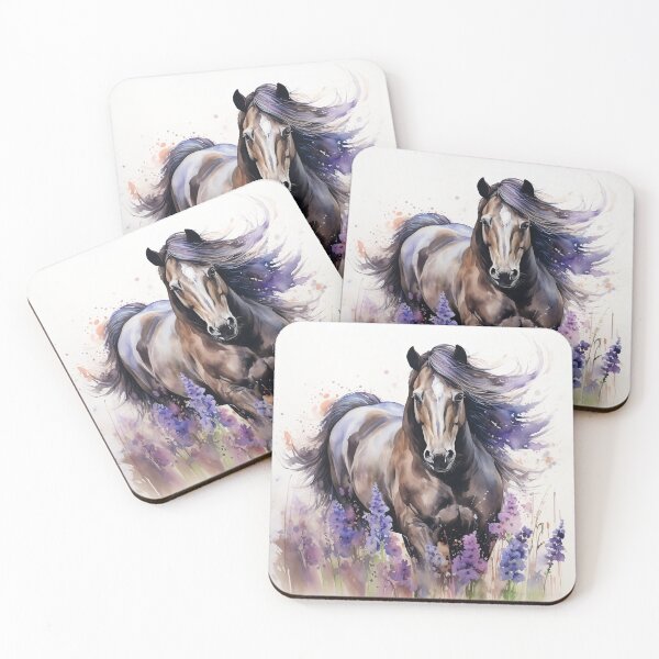 Item preview, Horse and wild flowers purple designed and sold by Inktown.