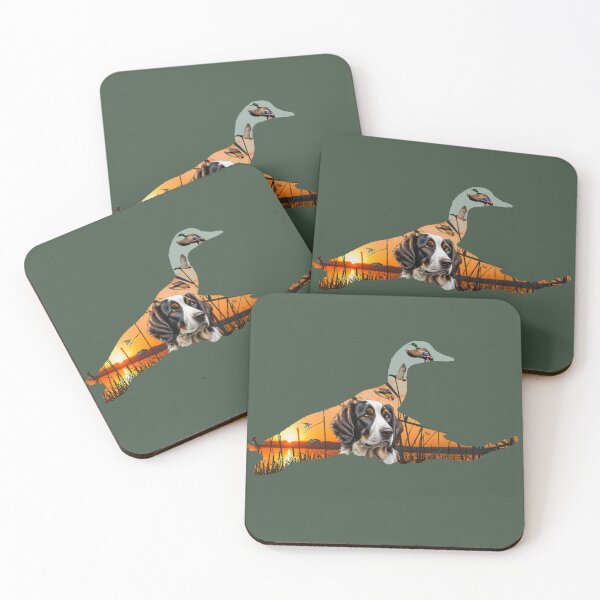 Item preview, Springer Spaniel Dog and Flying Mallards Sunrise designed and sold by LifeCrush.