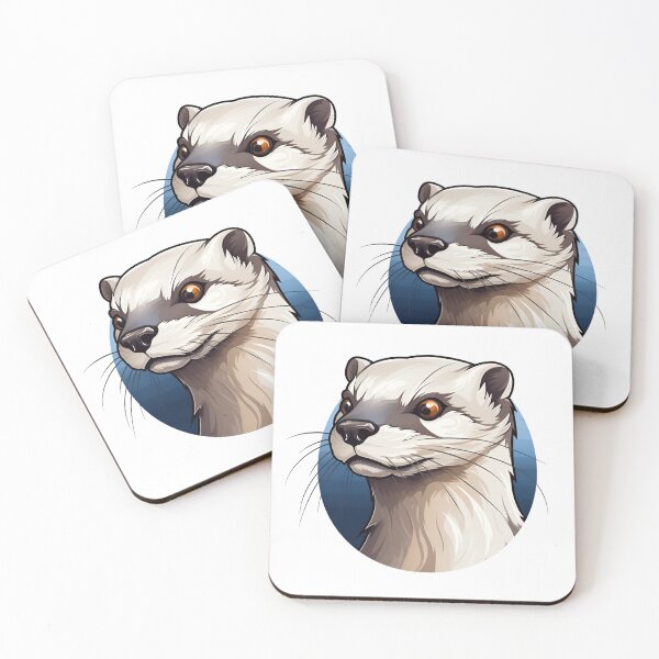 Item preview, Cartoon Style Mink Painting Drawing Logo Sticker, wall arts, Art Prints and More designed and sold by Kevin Lou.