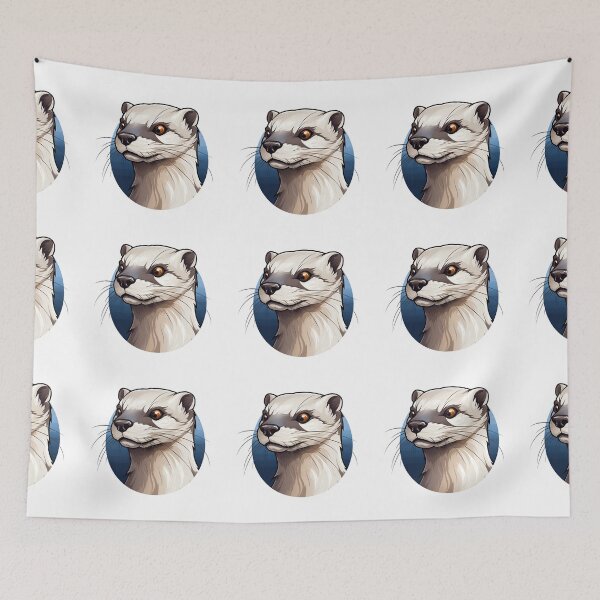 Item preview, Cartoon Style Mink Painting Drawing Logo Sticker, wall arts, Art Prints and More designed and sold by Kevin Lou.