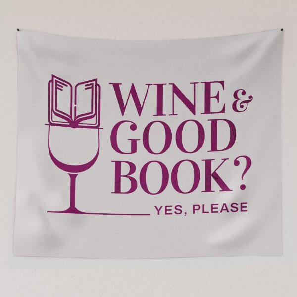 Item preview, Wine and good Book? Yes, please designed and sold by KlaudiDesignArt.