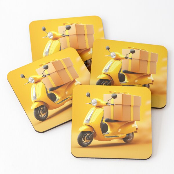 Item preview, Delivery Box On Yellow Scooter designed and sold by FireFXStudio.