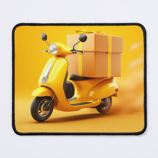 Item preview, Delivery Box On Yellow Scooter designed and sold by FireFXStudio.