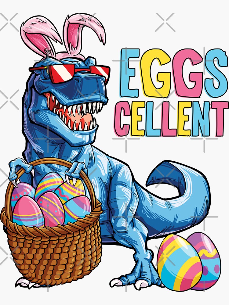 Easter Bunny Dinosaur T-Shirt T-Rex Boys Kids Eggs Cellent