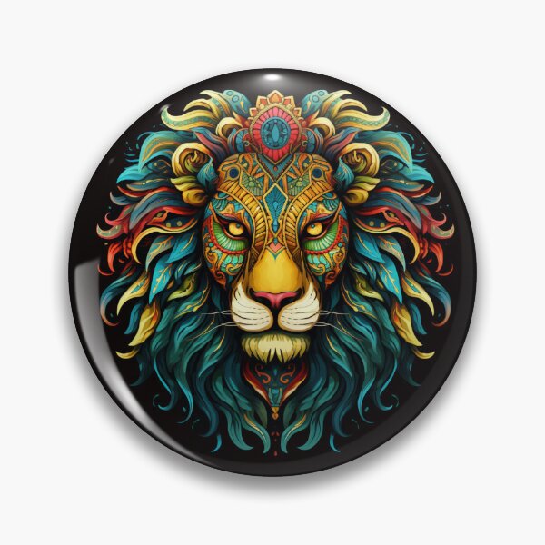 Item preview, Stunning Colorful Lion Head  designed and sold by stainedglass101.