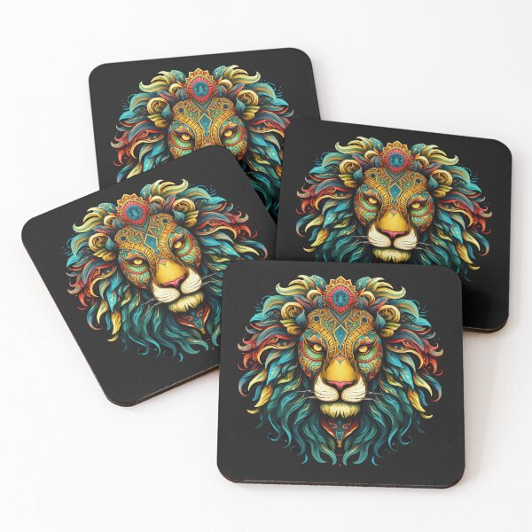 Item preview, Stunning Colorful Lion Head  designed and sold by stainedglass101.