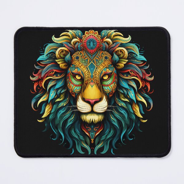 Item preview, Stunning Colorful Lion Head  designed and sold by stainedglass101.