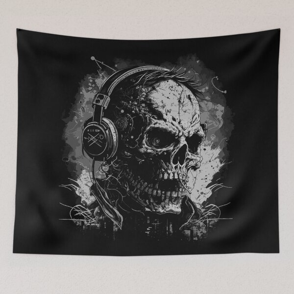 Item preview, Disc jockey de calavera zombie designed and sold by drizzd.