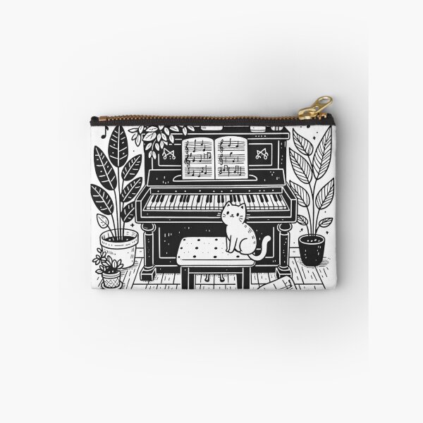 Item preview, Cat on Piano Doodle designed and sold by aurahealing.