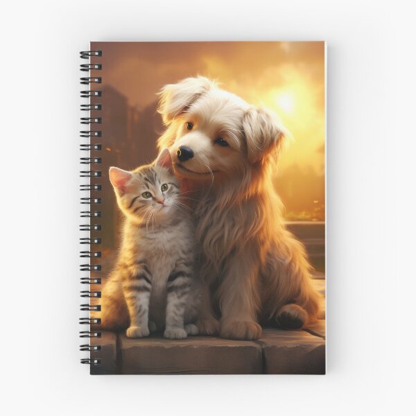 Artikelvorschau, Katze und Hund verliebt entworfen und verkauft von FireFXStudio.