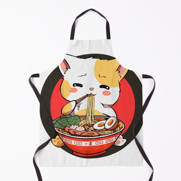 Item preview, Curious Cat Eating Ramen designed and sold by ChibiCollectors.