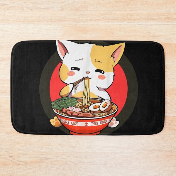Item preview, Curious Cat Eating Ramen  designed and sold by ChibiCollectors.